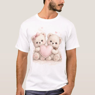 Cute Teddy Bear Love T-Shirt – Adorable Couple Bea