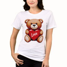 Cute Teddy Bear "Love" Tri-Blend Tee