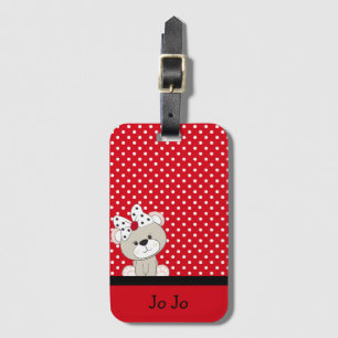 cute teddy bear luggage tag