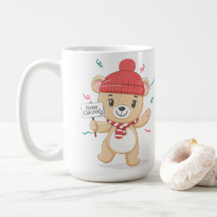 Cute Teddy Bear Merry Christmas  Coffee Mug