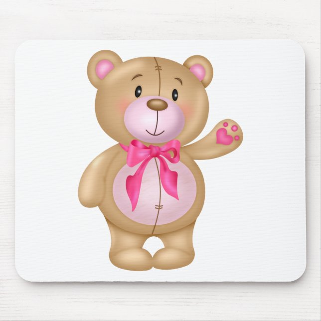 Cute Teddy Bear Mouse Pad (Front)