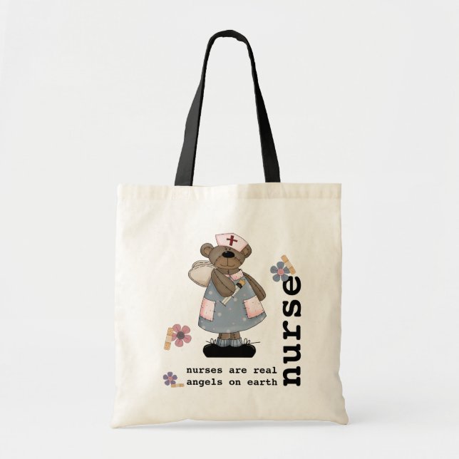 Cute Teddy Bear Nurse Appreciation Gift  Tote Bag (Front)