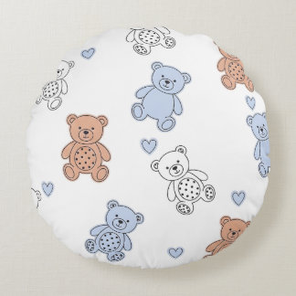 Cute Teddy Bear Nursery Round Cushion