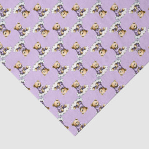 Cute Teddy Bear on a Cloud Purple PJs Tissue Paper