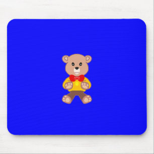 Cute Teddy Bear on Blue Mousepad
