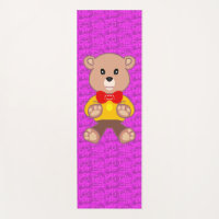 Cute Teddy Bear on Pink Geometric