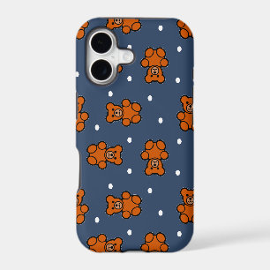 Cute teddy bear on polka dot