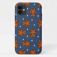 Cute teddy bear on polka dot