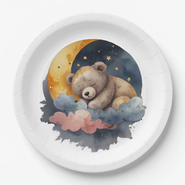 Cute Teddy Bear Paper Plate (Front)