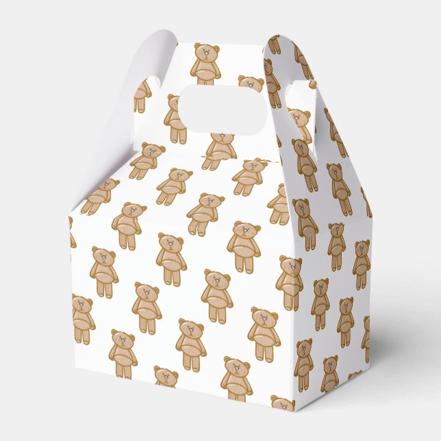 Cute Teddy Bear Pattern Favour Box (Front Side)
