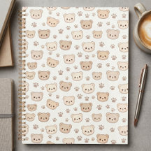 Cute Teddy Bear Pattern Notebook Cover Background