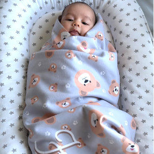 Cute Teddy Bear Pattern Personalized Sherpa Blanket
