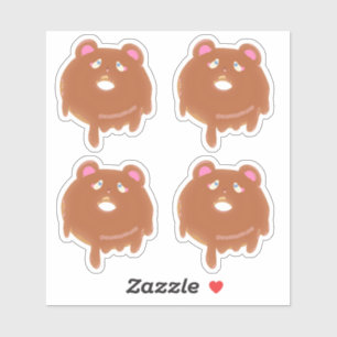 Cute Teddy Bear Pink Doughnut Custom Sticker