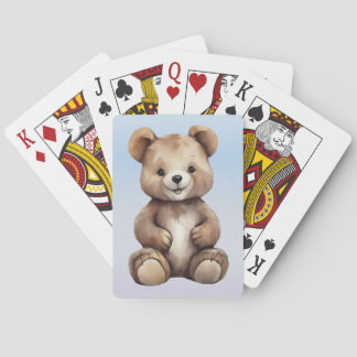 Cute Teddy Bear Playing Cards
