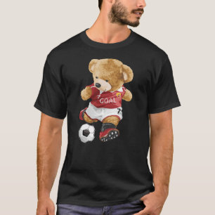 Cute teddy bear playing soccer T-Shirt