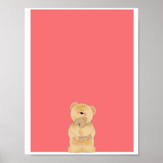 Cute teddy bear poster