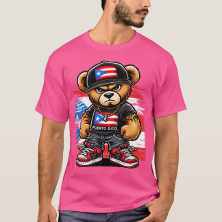 Cute Teddy Bear Puerto Rico Flag Boricua Puerto Ri T-Shirt
