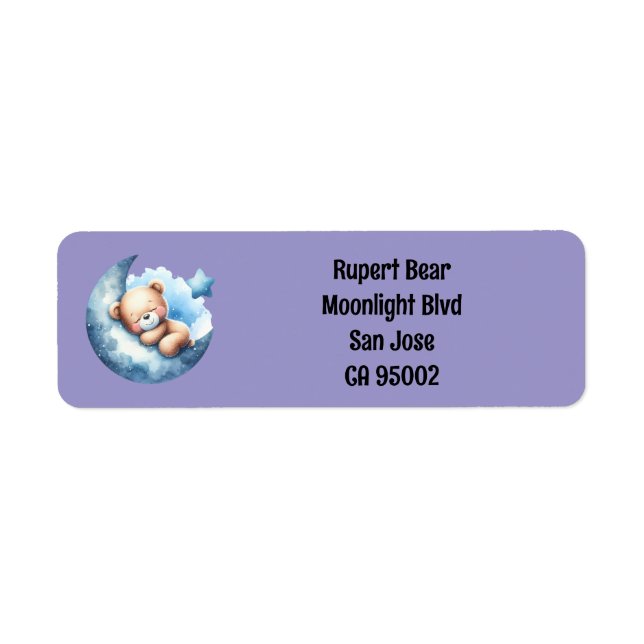 Cute teddy bear return address label (Front)