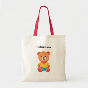 Cute Teddy Bear Simple Colourful Tote Bag