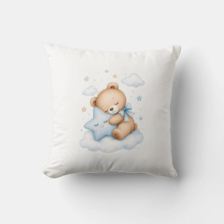 Cute Teddy Bear Sleeping on a Star Pillow | Sweet