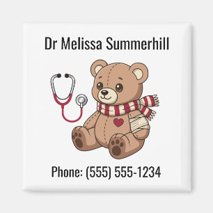Cute Teddy Bear Stethoscope Paediatrician Magnet