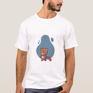 Cute Teddy Bear Traveller Illustration T-Shirt