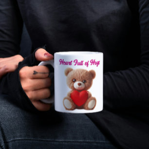 Cute Teddy Bear Valentine Two-Tone Coffee Mug
