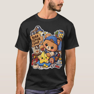 Cute Teddy Bear Vintage Collage T-Shirt
