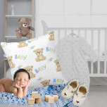 Cute Teddy Bear Watercolor Baby Boy Nursery Cushion<br><div class="desc">What an adorable pillow for a shower gift for new baby boy nursery.  As sweet as can be.</div>
