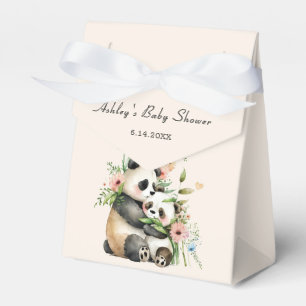 Cute Teddy Bear & Watercolor Flowers Baby Shower Favour Box