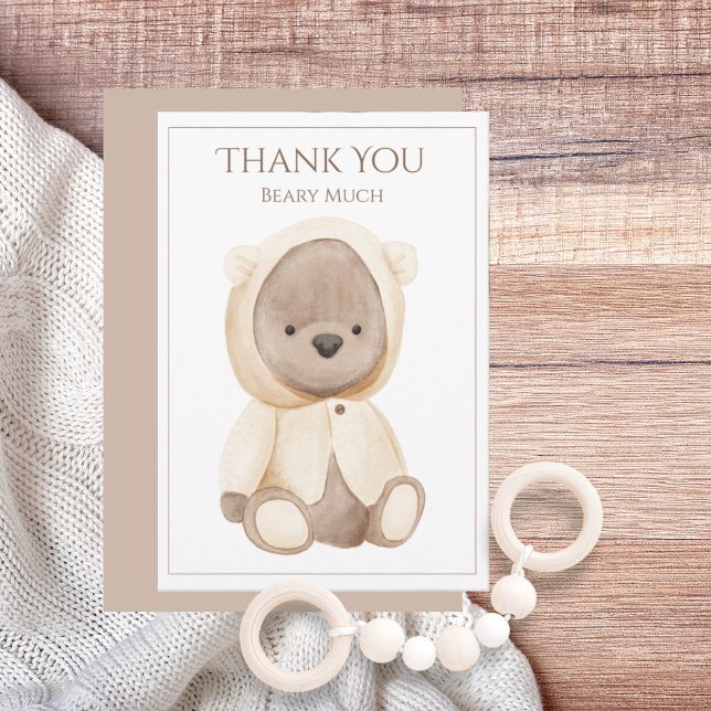 Cute Teddy Bear Watercolor Thank You Card (Creator Uploaded)