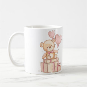 cute teddy bear with balloons Mug