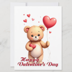 Cute Teddy Bear with Heart – Happy Valentine’s Day