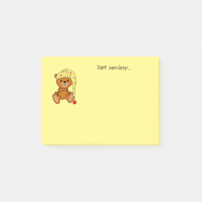 Cute Teddy bear with sleeping cap Post-it Notes (Front)