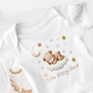 Cute Teddy Bear with Stars Baby Bodysuit