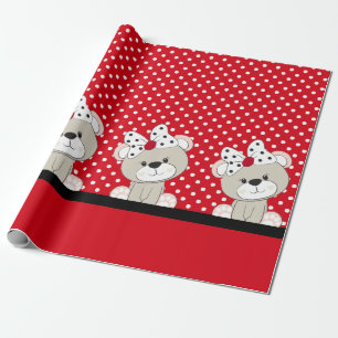 cute teddy bear wrapping paper