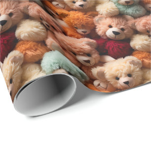 Cute Teddy Bears Crush   Gender Neutral Newborn Wrapping Paper