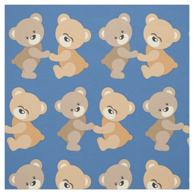 Cute Teddy Bears Fabric (Swatch)