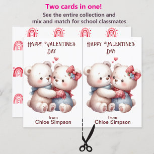 Cute Teddy Bears Kid's Valentine Party Card
