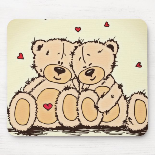 Cute Teddy Bears Mouse Pad (Front)