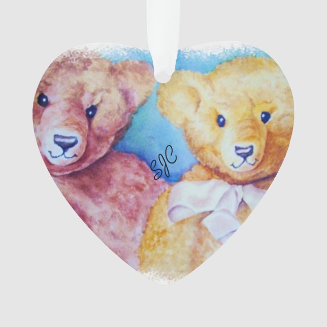 CUTE TEDDY BEARS VALENTINE ORNAMENT (Front)