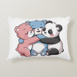 Cute Teddy Bears with Panda Decorative Cushion