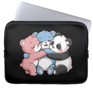 Cute Teddy Bears with Panda Laptop Sleeve