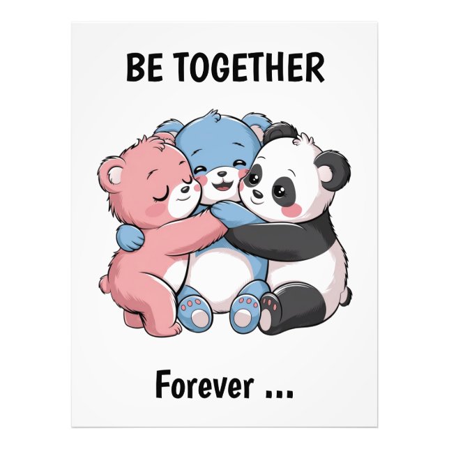 Cute Teddy Bears with Panda Photo Print (Front)