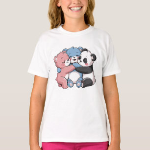 Cute Teddy Bears with Panda T-Shirt