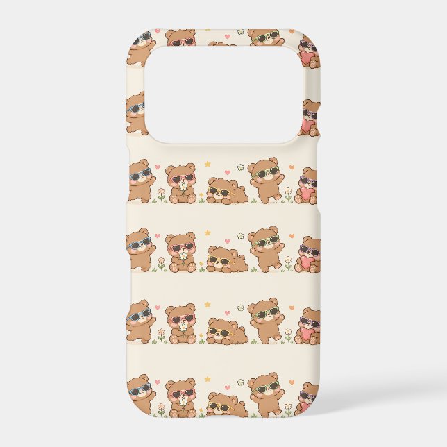 Cute Teddy Bears with Sunglasses Pattern Adorable (Back)