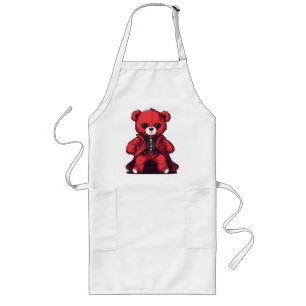 Cute teddy red boy long apron