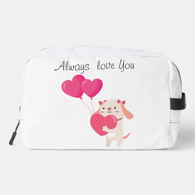 Cute Teddy Valentine's Day  Dopp Kit (Back)