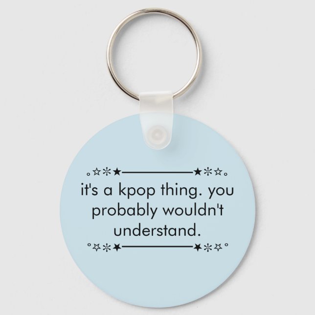 Cute Teen Blue Aesthetic Kpop Key Ring (Front)