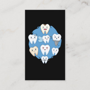 Cute Teeth Dentist Orthodontist Dental Assistant Business Card